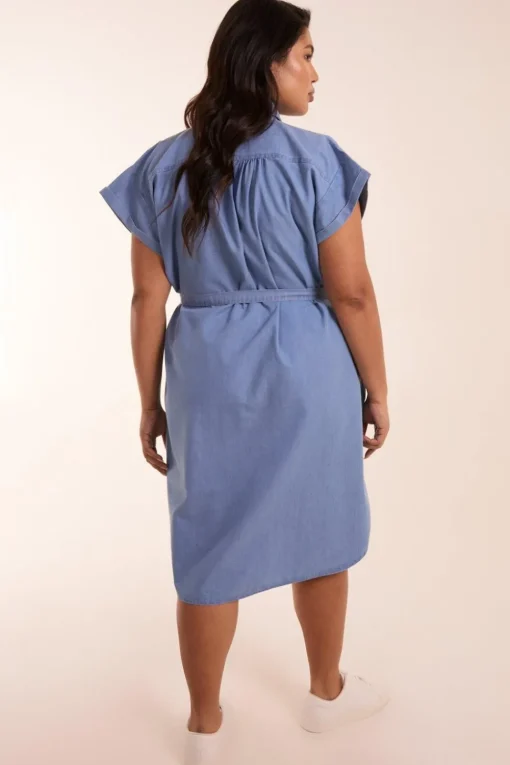 Curve Button Front Shirt Dress