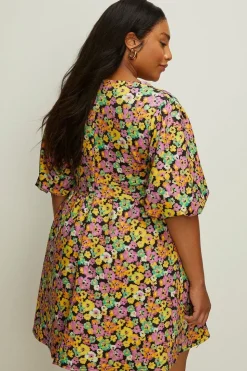 Curve Ditsy Floral Scuba Skater Dress