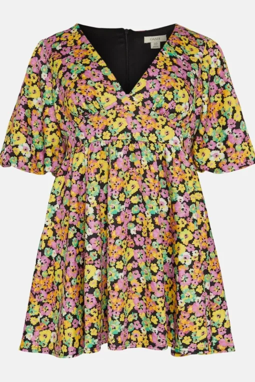 Curve Ditsy Floral Scuba Skater Dress