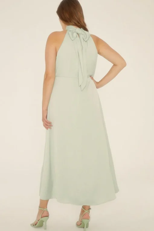 Curve Halter Neck Midi Dress