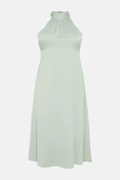 Curve Halter Neck Midi Dress