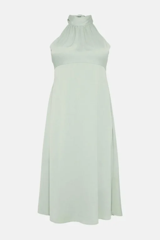 Curve Halter Neck Midi Dress