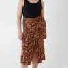 Curve Plus Size Ruched Front Midi Skirt