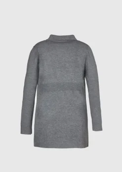 Curve Pocket Detail Longline Cardigan