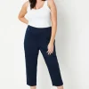 Curve Side Zip Stretch Crop Trousers