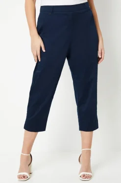 Curve Side Zip Stretch Crop Trousers