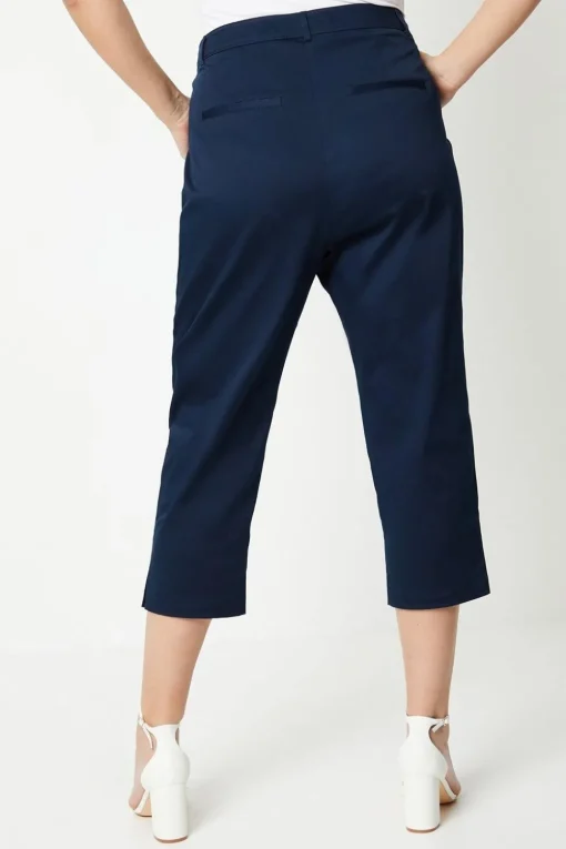 Curve Side Zip Stretch Crop Trousers