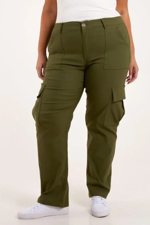 Curve Straight Leg Pocket Detail Cargo Joggers