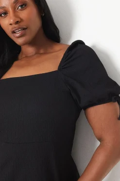 Curve Tie Sleeve Mini Dress