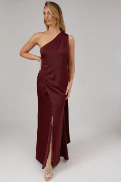 Debut London by Coast One Shoulder Tie Neck Detail Satin Bridesmaids Dress