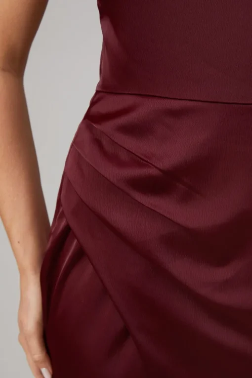 Debut London by Coast One Shoulder Tie Neck Detail Satin Bridesmaids Dress