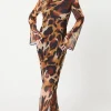Debut London by Coast Printed Cowl Back Maxi Dress