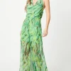 Debut London by Coast Printed Cowl Front Halter Jumpsuit