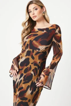 Debut London by Coast Printed Cowl Back Maxi Dress