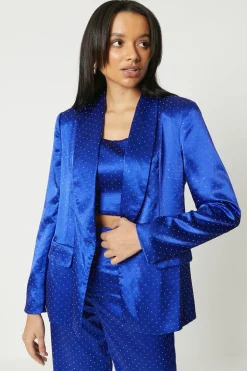 Debut London by Coast Satin Diamante Tailored Blazer