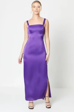 Debut London by Coast Square Neck Satin Maxi Dress
