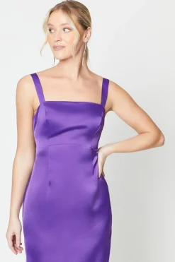 Debut London by Coast Square Neck Satin Maxi Dress