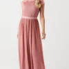 Delicate Lace Bodice Maxi Bridesmaids Dress