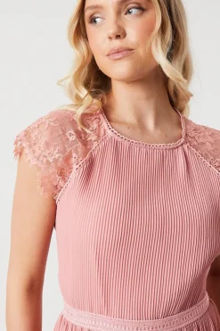 Delicate Lace Bodice Maxi Bridesmaids Dress