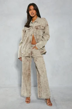 Denim Acid Wash Oversized Jacket