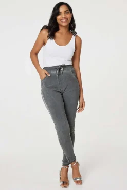 Denim Embellished Side Jeggings