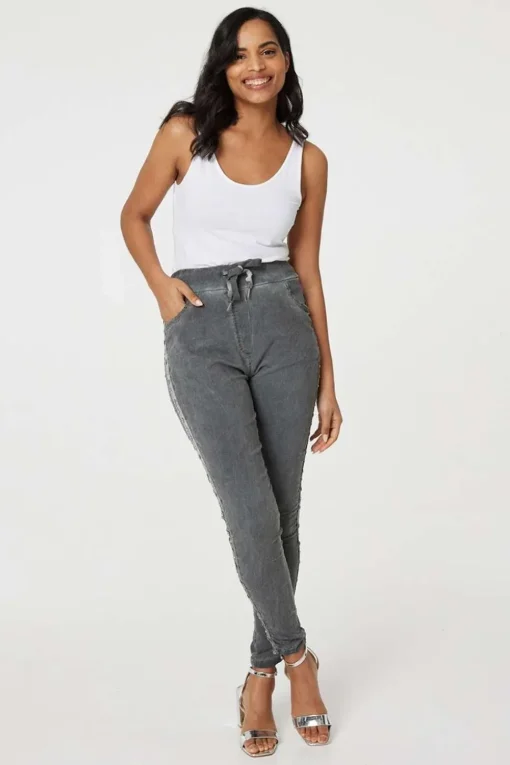 Denim Embellished Side Jeggings