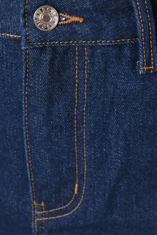Denim Split Detail Midi Skirt