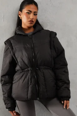 Detachable Sleeve Two In One Puffer Coat