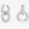 Dextera White Interlocking Loop Rhodium Plated Earrings 5671807