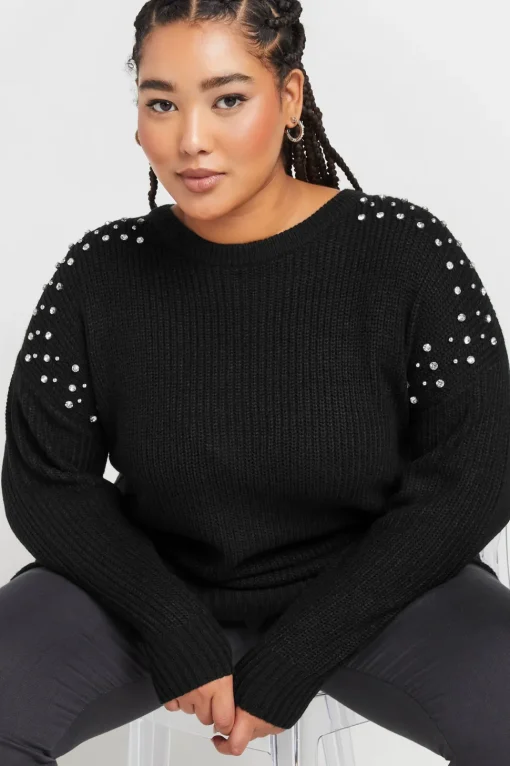 Diamante Embellished Knitted Jumper