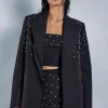 Diamante Embellished Oversized Blazer