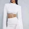 Diamante Fringed Mini Skirt