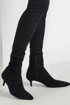 Diamante Heeled Boots In Standard Fit