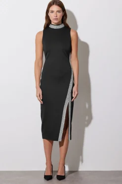 Diamante Trim Bodycon Dress