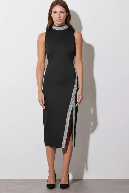 Diamante Trim Bodycon Dress