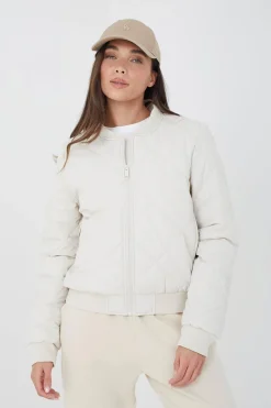 Diamond Quilted Bomber Jacket