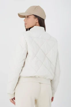 Diamond Quilted Bomber Jacket