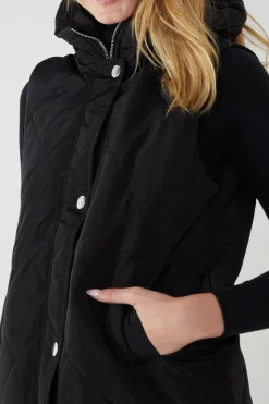 Diamond Quilted Longline Vest