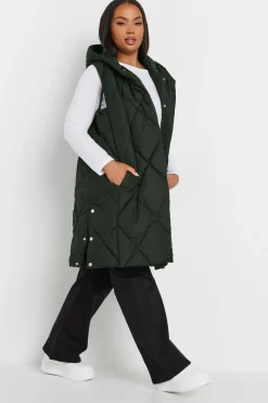 Diamond Quilted Midi Gilet