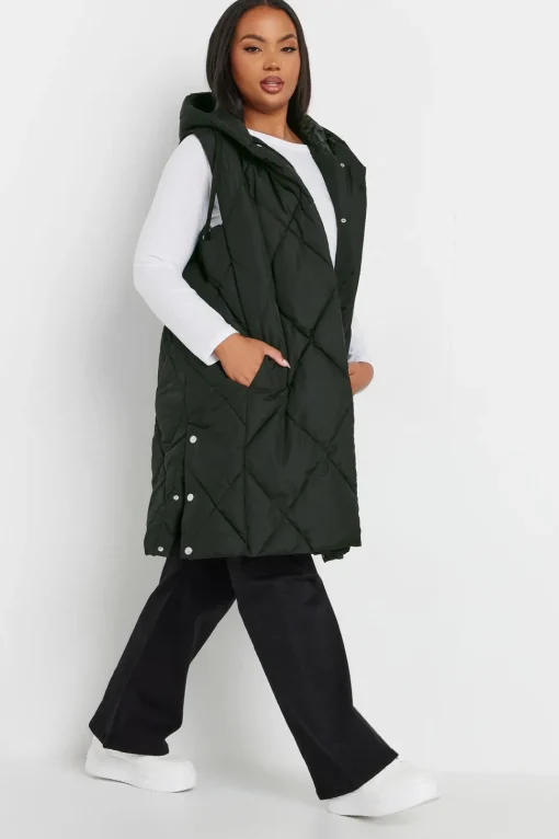Diamond Quilted Midi Gilet