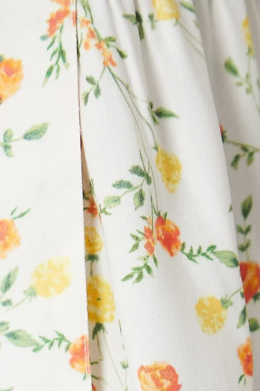Ditsy Floral Crepe Wrap Front Belted Mini Dress