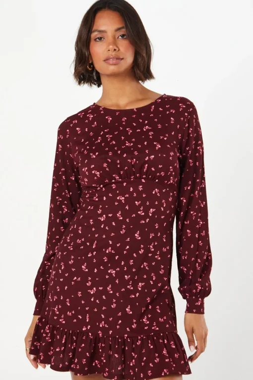 Ditsy Floral Frill Hem Mini Dress