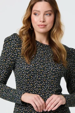 Ditsy Floral Ruffled Long Sleeve Top
