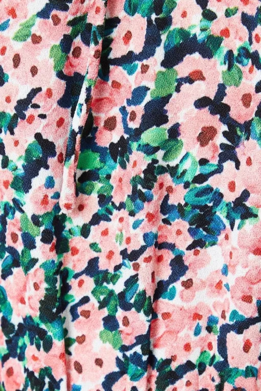 Ditsy Floral V Neck Tie Front Mini Dress