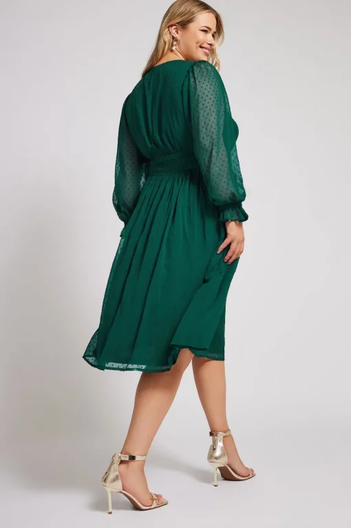 Dobby Midi Dress