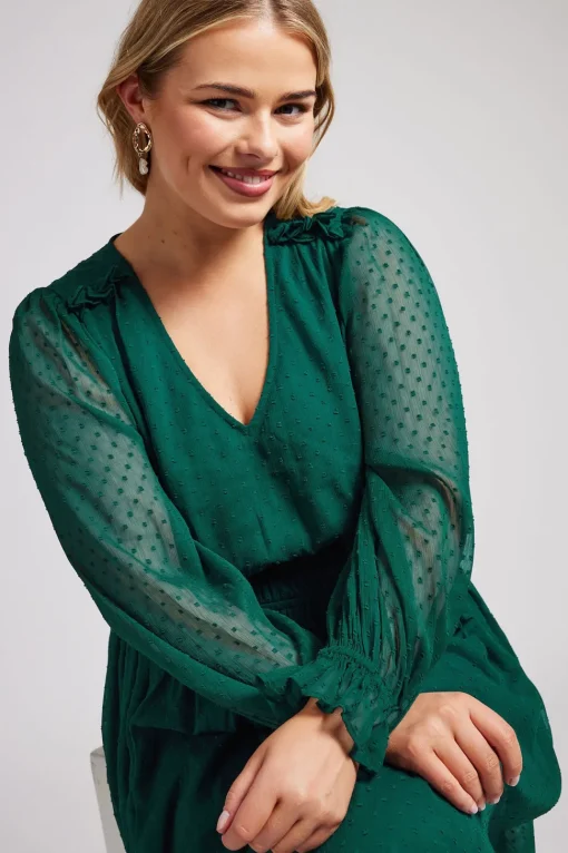 Dobby Midi Dress