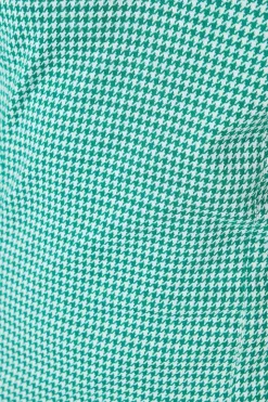 Dogtooth Jacquard Tab Belt Midi Dress