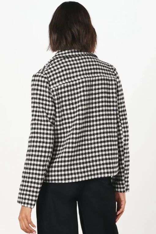 Dogtooth Wool Short Coat