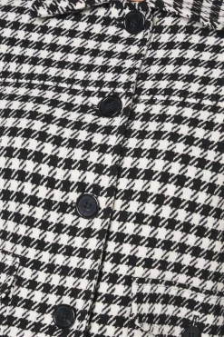 Dogtooth Wool Short Coat