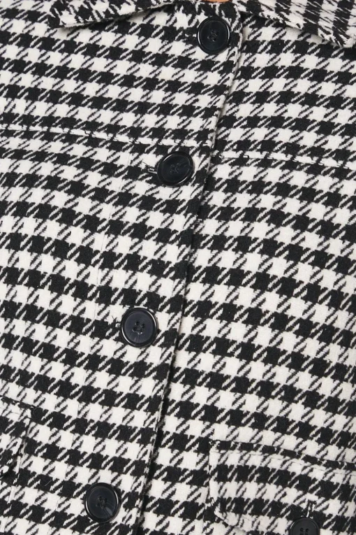 Dogtooth Wool Short Coat